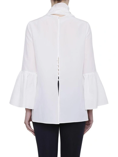 Shop Fendi Silk Blouse In White|bianco