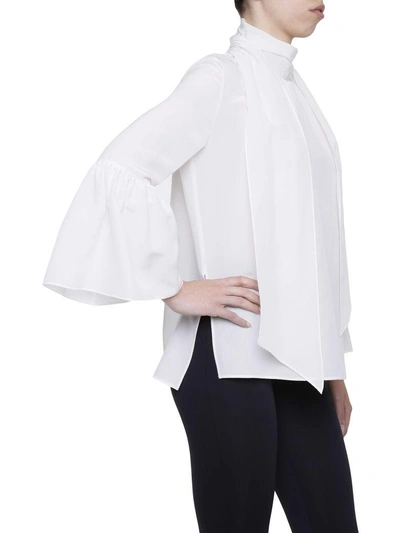Shop Fendi Silk Blouse In White|bianco