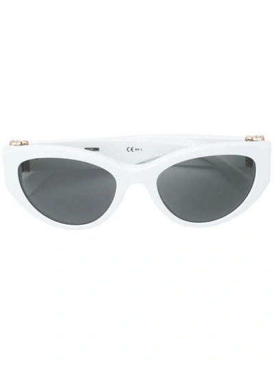 Shop Moschino Eyewear Cat Eye Sunglasses - White