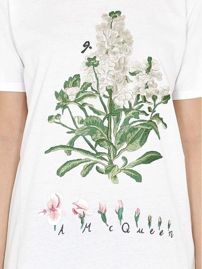 Shop Alexander Mcqueen Botanical Gardel Tshirt In White