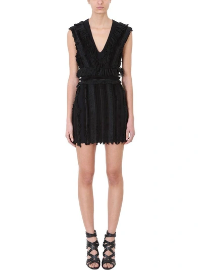 Shop Balmain Sleeveless Mini Dress In Black