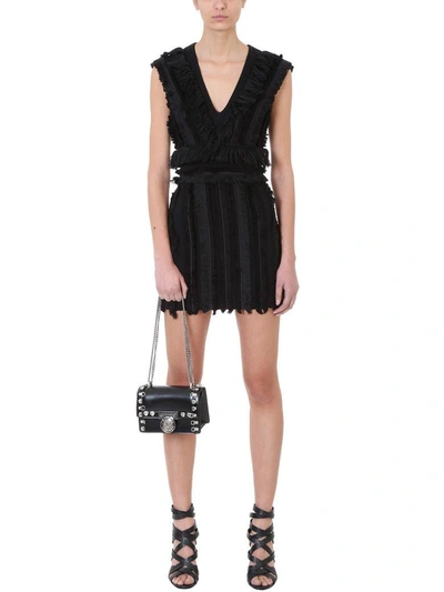 Shop Balmain Sleeveless Mini Dress In Black