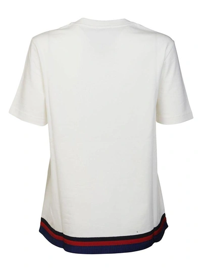 Shop Moncler Ribbed T-shirt In Bianco