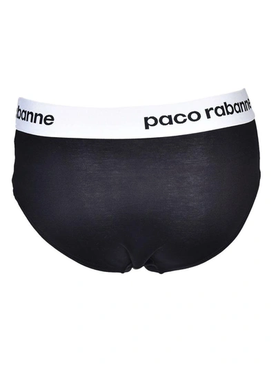 Shop Paco Rabanne Brand Print Underwear In Black