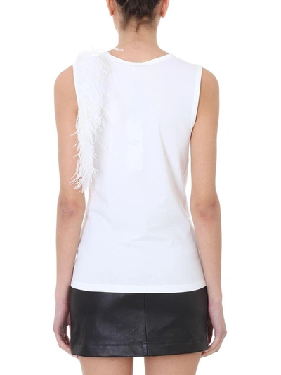 Shop Helmut Lang Feather Tanktop In White