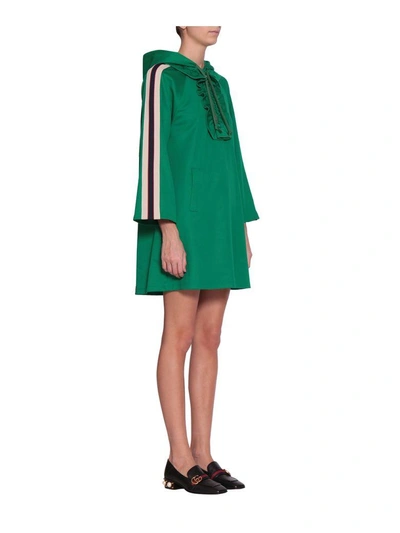 Shop Gucci Jersey Dress In Verde