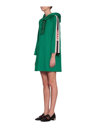 Shop Gucci Jersey Dress In Verde