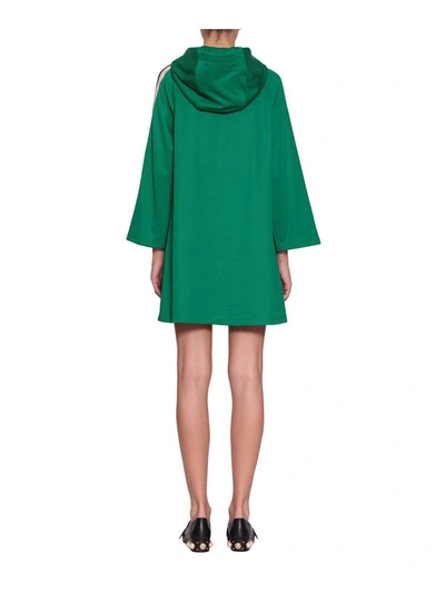 Shop Gucci Jersey Dress In Verde