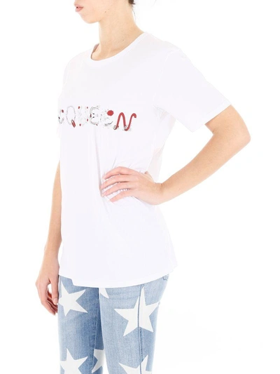 Shop Alexander Mcqueen Oversized T-shirt With Animal Letters Print In Whitebianco