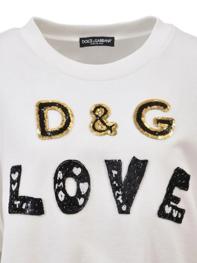 Shop Dolce & Gabbana D & G Love Sweatshirt In White