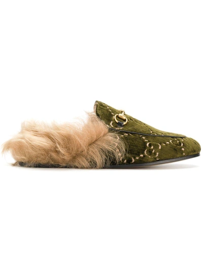 Shop Gucci Princetown Slippers In Green