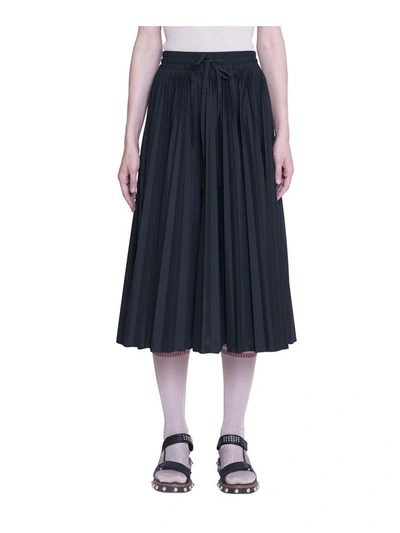 Shop Red Valentino Pleated Skirt In Nero