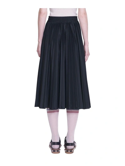 Shop Red Valentino Pleated Skirt In Nero