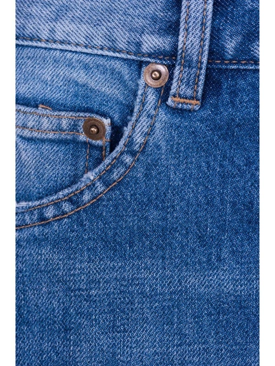 Shop Saint Laurent Jeans Pocket Signature In Light Blue