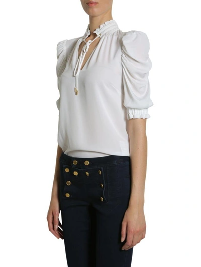 Shop Michael Michael Kors Silk Shirt In Bianco