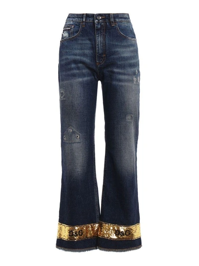 Shop Dolce & Gabbana 5 Pocket Denim Pants In Bblu Scurissimo 1