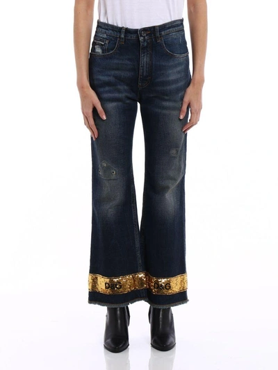 Shop Dolce & Gabbana 5 Pocket Denim Pants In Bblu Scurissimo 1