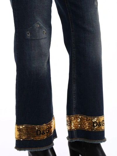 Shop Dolce & Gabbana 5 Pocket Denim Pants In Bblu Scurissimo 1