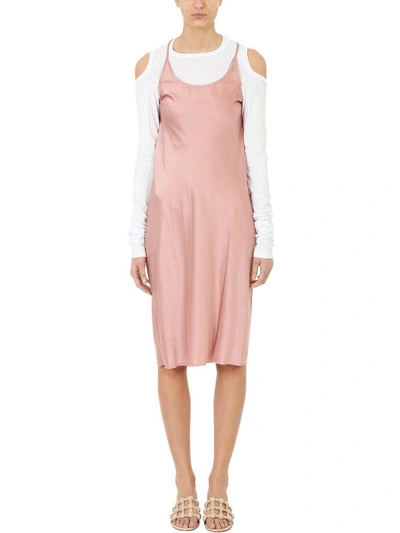 Shop Alexander Wang T Woven Pink Silk Dress In Rose-pink