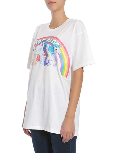 Shop Moschino Oversize Little Pony Printed T-shirt In Bianco