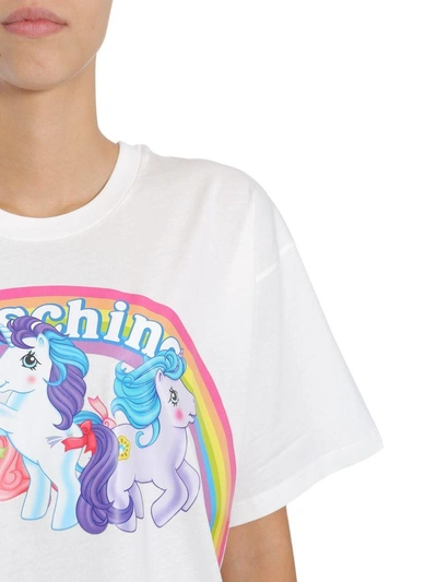 Shop Moschino Oversize Little Pony Printed T-shirt In Bianco