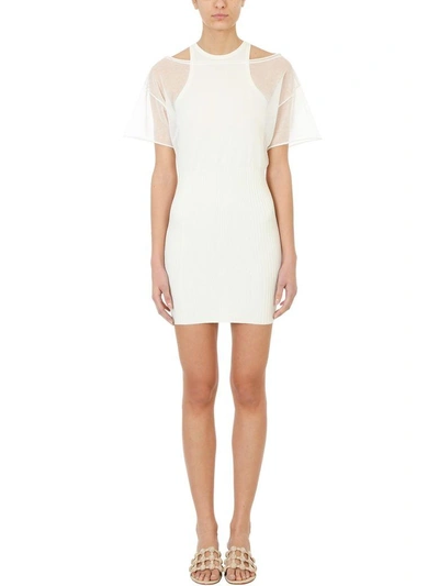 Shop Alexander Wang Ribbed Knit Midi Dress In White