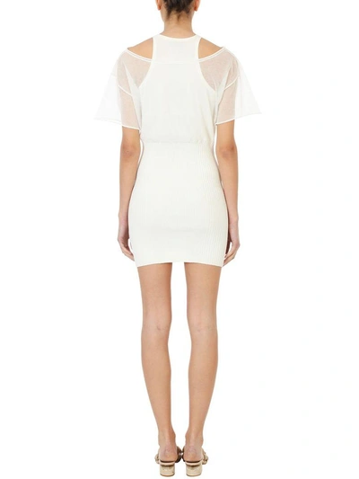 Shop Alexander Wang Ribbed Knit Midi Dress In White