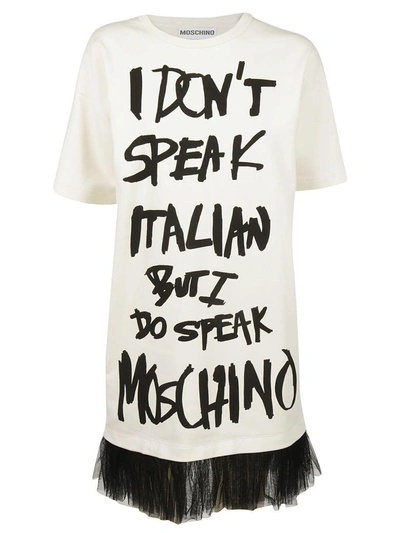 Shop Moschino Slogan T-shirt Dress