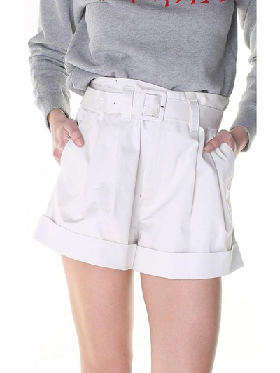 Shop Marc Jacobs Paper Bag-waist Cotton Shorts In Bianco