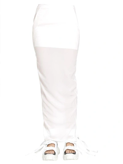 Shop Rick Owens Pull On Pillar Skirt In Bianco