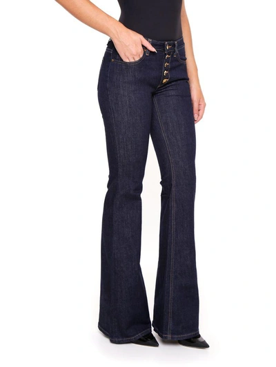 Shop Michael Michael Kors Selma Flared Jeans In Indigoblu