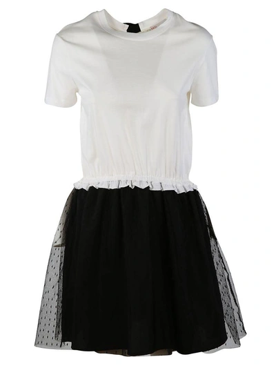 Shop Red Valentino Tulle T-shirt Dress In Bianco