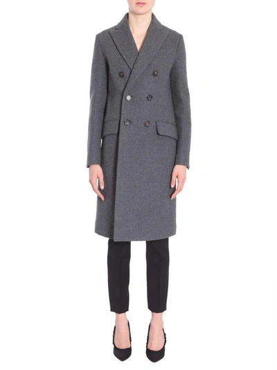 Shop Dsquared2 Double Breasted Coat In Grigio