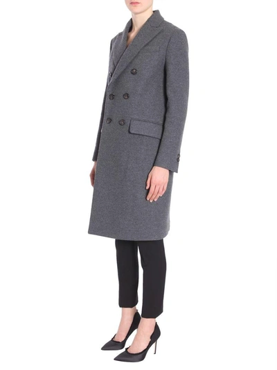 Shop Dsquared2 Double Breasted Coat In Grigio