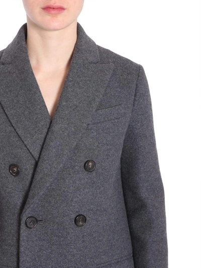 Shop Dsquared2 Double Breasted Coat In Grigio