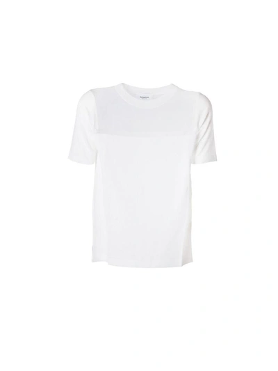 Shop Dondup Sheer Paneled Top In Bianco