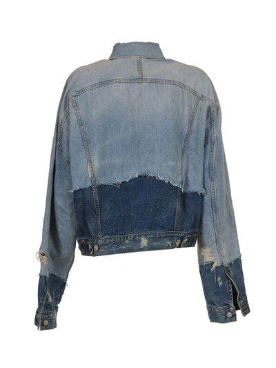 Shop R13 Contrast Distressed Jacket In Denim