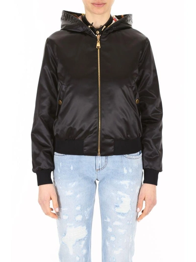 Shop Versace Reversible Jacket In Fondo Nero+stampanero