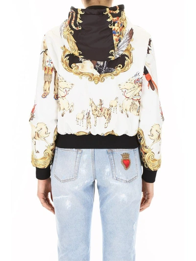 Shop Versace Reversible Jacket In Fondo Nero+stampanero