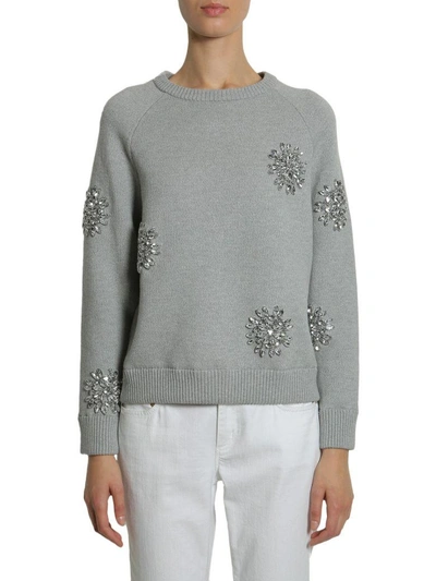 Shop Michael Michael Kors Round Collar Sweatshirt In Grigio