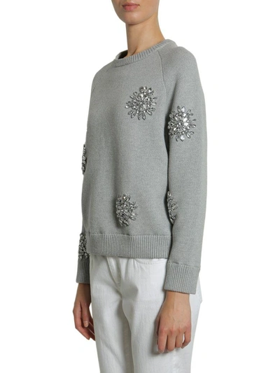 Shop Michael Michael Kors Round Collar Sweatshirt In Grigio