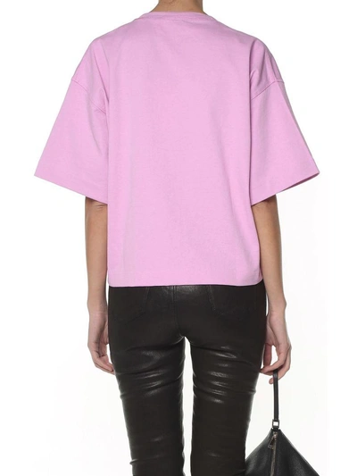 Shop Acne Studios Cylea Cotton-jersey Cropped T-shirt In Rosa