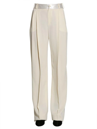 Shop Lanvin Tuxedo Trousers In Bianco
