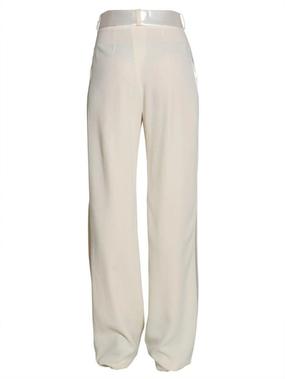 Shop Lanvin Tuxedo Trousers In Bianco
