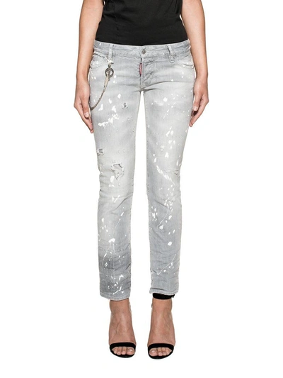 Shop Dsquared2 Gray Flare Jean Denim Jeans
