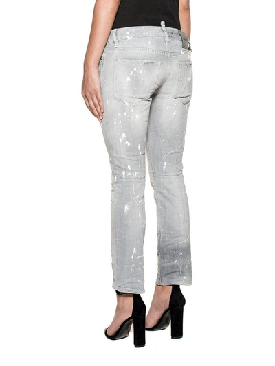 Shop Dsquared2 Gray Flare Jean Denim Jeans