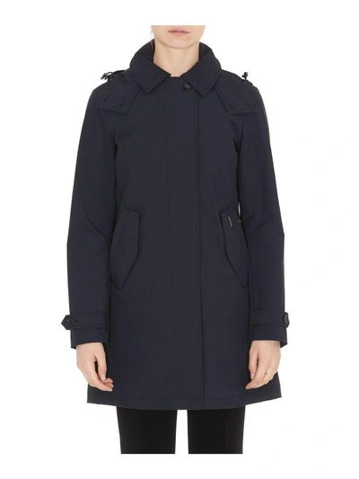 Shop Woolrich Ws Charlotte Rain Coat In Classic Navy
