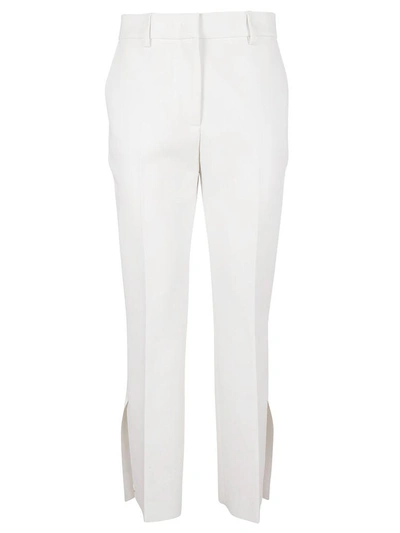 Shop Msgm Double-crepe Flared Pants In Bianco