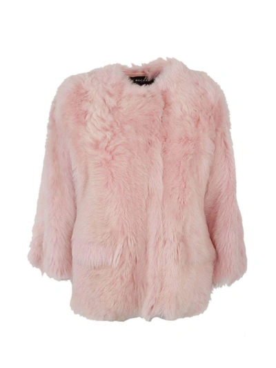 Shop Rochas Fur Coated Jacket In Pink