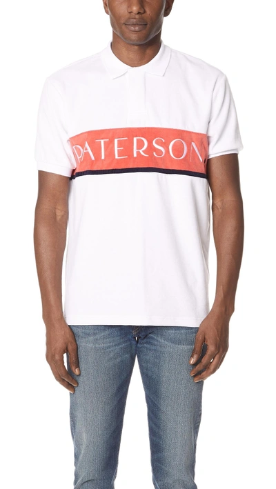 Shop Paterson Line Weight Polo Shirt In White